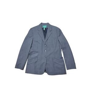 Lauren Ralph Lauren Gray Pinstripe Wool Blazer Size 14